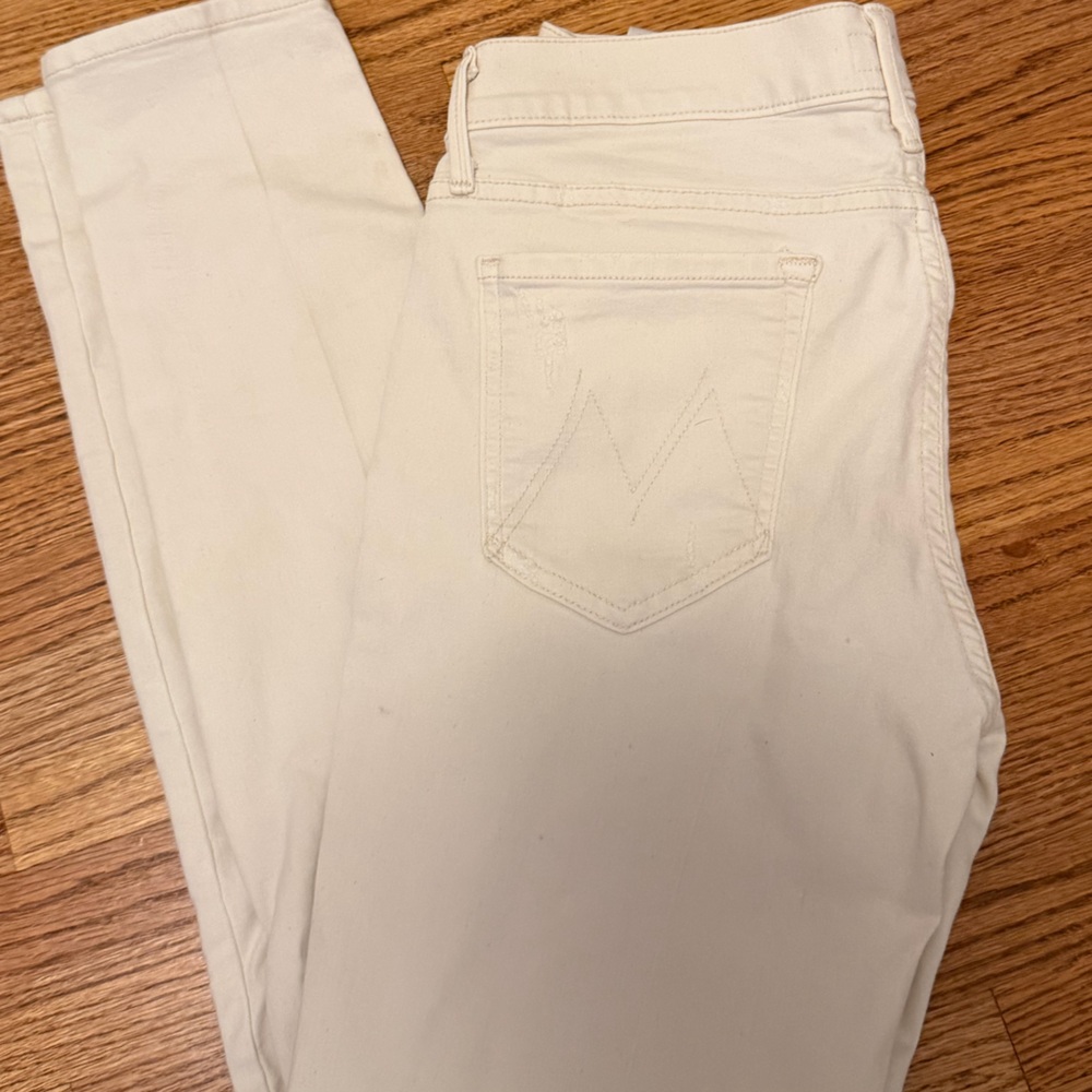MOTHER Off-White Denim Pants